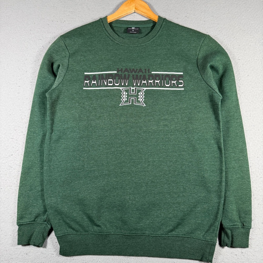 Colosseum Hawaii Rainbow Warriors Crewneck Sweatshirt Green Mens Small Pullover